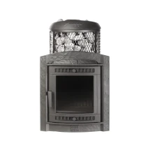 Печь банная «Атмосфера L» комбинированная сетка-ламель «Окаменевшее дерево»